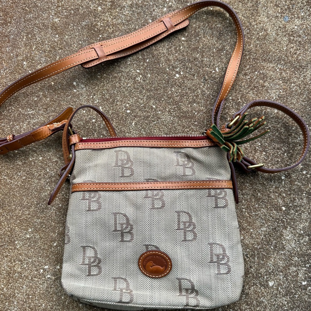 Vintage Dooney Leather Letter Crossbody